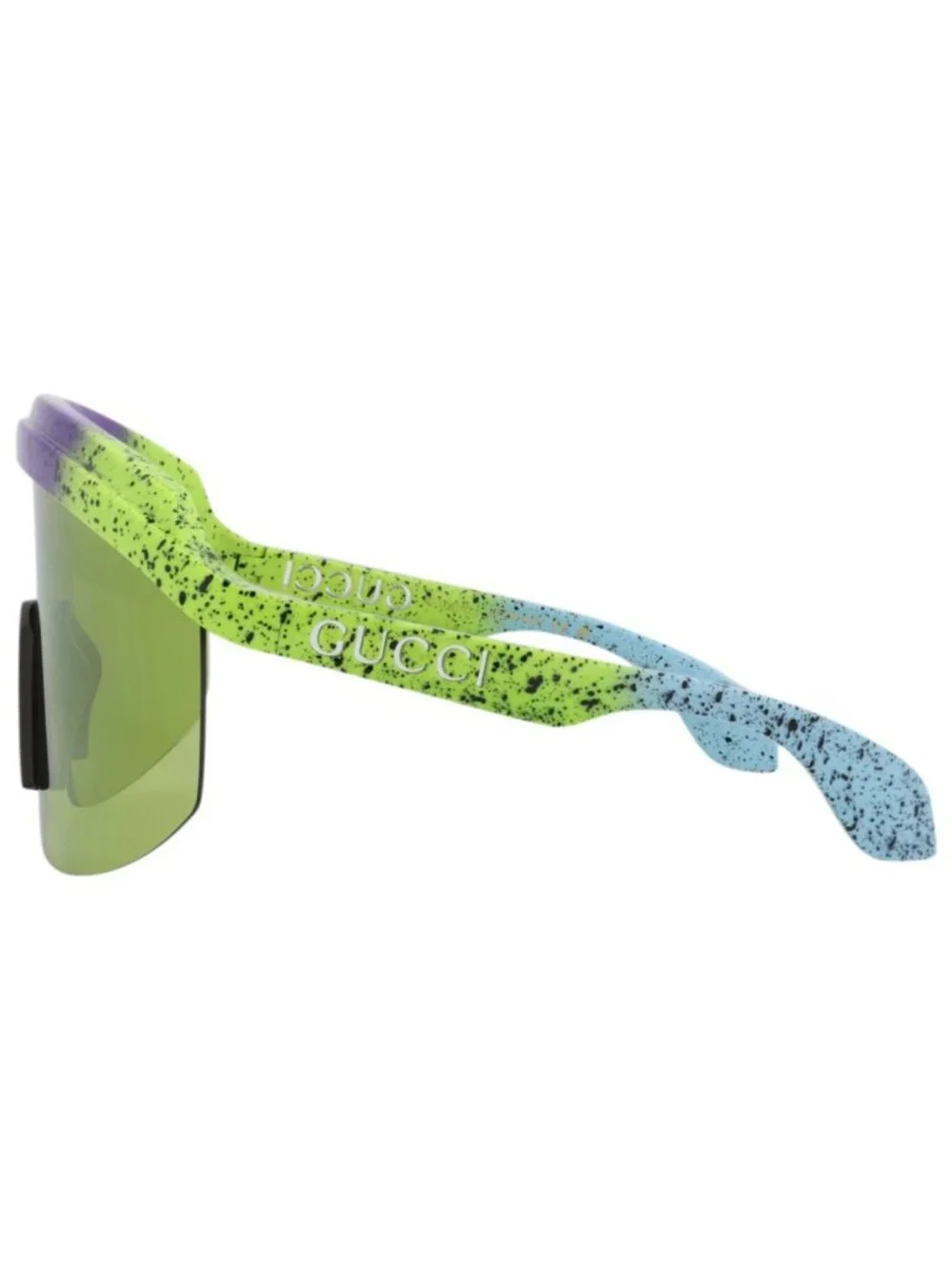 New Gucci Women's Sunglasses Shield Wrap Injection Frame Green Green Green